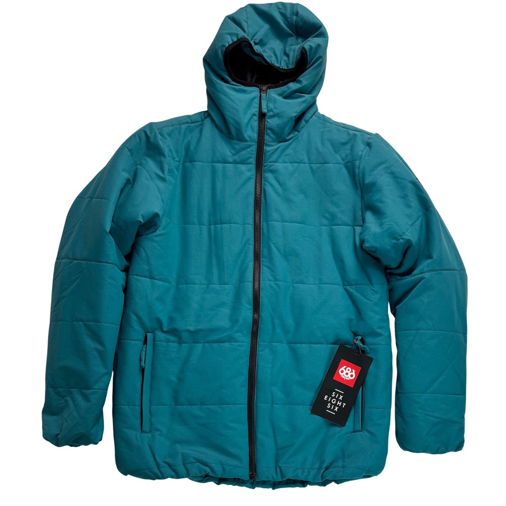 686 Warmix Puffy Jacket Men L Deep Lake Teal 10k Waterproof Insulated NEW